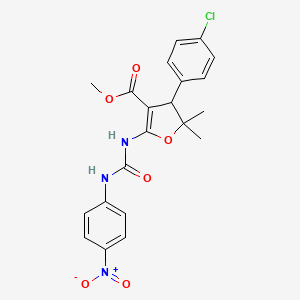 molecular formula C21H20ClN3O6 B15377013 Methyl 4-(4-chlorophenyl)-5,5-dimethyl-2-{[(4-nitrophenyl)carbamoyl]amino}-4,5-dihydrofuran-3-carboxylate CAS No. 21863-95-6