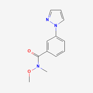 molecular formula C12H13N3O2 B15377098 N-methoxy-N-methyl-3-(1H-pyrazol-1-yl)benzamide 