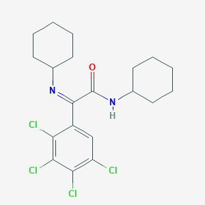 molecular formula C20H24Cl4N2O B15377297 N-cyclohexyl-2-cyclohexylimino-2-(2,3,4,5-tetrachlorophenyl)acetamide CAS No. 65983-61-1
