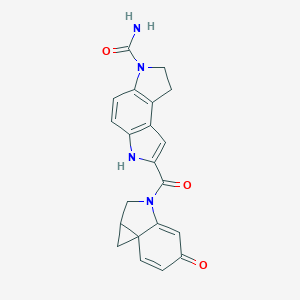 molecular formula C21H18N4O3 B153780 2-(5-oxo-1a,2-dihydro-1H-cyclopropa[c]indole-3-carbonyl)-7,8-dihydro-3H-pyrrolo[3,2-e]indole-6-carboxamide CAS No. 128050-93-1
