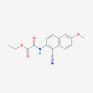 molecular formula C16H14N2O4 B15378018 Ethyl 2-[(1-cyano-6-methoxynaphthalen-2-yl)amino]-2-oxoacetate CAS No. 14623-39-3