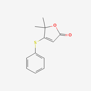 molecular formula C12H12O2S B15378083 5,5-Dimethyl-4-(phenylsulfanyl)furan-2(5H)-one CAS No. 77199-32-7