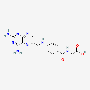 molecular formula C16H16N8O3 B15378124 N-(4-{[(2,4-Diaminopteridin-6-yl)methyl]amino}benzoyl)glycine CAS No. 57963-38-9