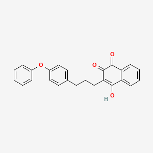 molecular formula C25H20O4 B15378154 1,4-Naphthalenedione, 2-hydroxy-3-(3-(4-phenoxyphenyl)propyl)- CAS No. 5394-71-8