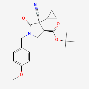 molecular formula C21H26N2O4 B15378185 tert-Butyl (3R,4S)-4-cyano-4-cyclopropyl-1-(4-methoxybenzyl)-5-oxopyrrolidine-3-carboxylate 