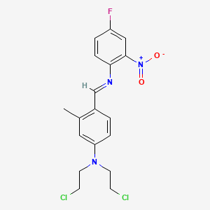 molecular formula C18H18Cl2FN3O2 B15378442 n,n-Bis(2-chloroethyl)-4-{(e)-[(4-fluoro-2-nitrophenyl)imino]methyl}-3-methylaniline CAS No. 2414-90-6