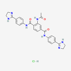 molecular formula C28H28ClN7O3 B15378448 Terephthalanide,4''-di-2-imidazolin-2-yl, dihydrochloride CAS No. 21695-90-9