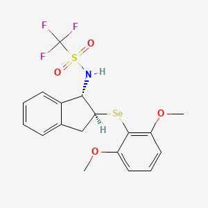 molecular formula C18H18F3NO4SSe B15378558 N-((1S,2S)-2-((2,6-Dimethoxyphenyl)selanyl)-2,3-dihydro-1H-inden-1-yl)-1,1,1-trifluoromethanesulfonamide 