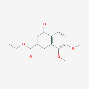 molecular formula C15H18O5 B15378978 ethyl 7,8-dimethoxy-4-oxo-2,3-dihydro-1H-naphthalene-2-carboxylate CAS No. 65210-63-1