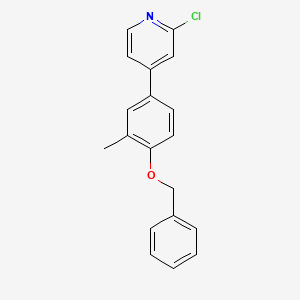 molecular formula C19H16ClNO B15379465 4-(4-(Benzyloxy)-3-methylphenyl)-2-chloropyridine 