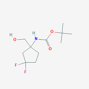 molecular formula C11H19F2NO3 B15379553 tert-butyl N-[3,3-difluoro-1-(hydroxymethyl)cyclopentyl]carbamate 