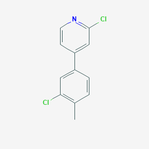 molecular formula C12H9Cl2N B15379996 2-Chloro-4-(3-chloro-4-methylphenyl)pyridine 