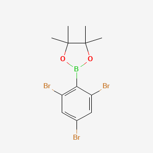 molecular formula C12H14BBr3O2 B15380258 4,4,5,5-Tetramethyl-2-(2,4,6-tribromophenyl)-1,3,2-dioxaborolane 