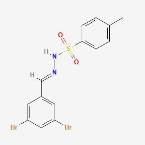 molecular formula C14H12Br2N2O2S B15380356 N-[(E)-(3,5-dibromophenyl)methylideneamino]-4-methylbenzenesulfonamide 