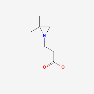 molecular formula C8H15NO2 B15380398 Propionic acid, 3-(2,2-dimethyl-1-aziridinyl)-, methyl ester CAS No. 25263-40-5