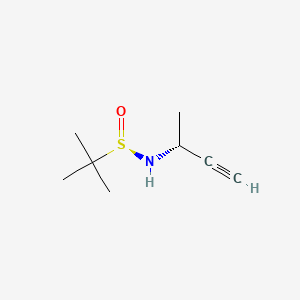 molecular formula C8H15NOS B15380686 (R)-N-((R)-but-3-yn-2-yl)-2-methylpropane-2-sulfinamide 