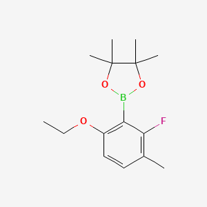 molecular formula C15H22BFO3 B15380822 2-(6-Ethoxy-2-fluoro-3-methylphenyl)-4,4,5,5-tetramethyl-1,3,2-dioxaborolane 