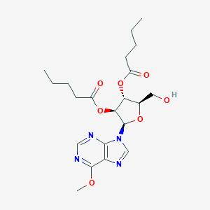 molecular formula C21H30N4O7 B153812 [(2R,3R,4S,5R)-2-(hydroxymethyl)-5-(6-methoxypurin-9-yl)-4-pentanoyloxyoxolan-3-yl] pentanoate CAS No. 137057-57-9
