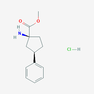molecular formula C13H18ClNO2 B15381738 Methyl (1S,3R)-1-amino-3-phenylcyclopentane-1-carboxylate hcl 