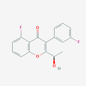 molecular formula C17H12F2O3 B15382209 (R)-5-fluoro-3-(3-fluorophenyl)-2-(1-hydroxyethyl)-4H-chromen-4-one 