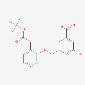 molecular formula C20H21BrO4 B15382290 tert-Butyl 2-(2-((3-bromo-5-formylbenzyl)oxy)phenyl)acetate 