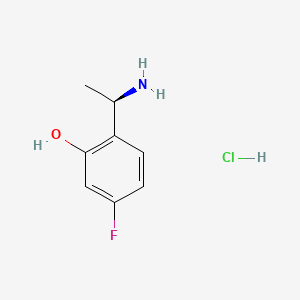 molecular formula C8H11ClFNO B15382294 (R)-2-(1-Aminoethyl)-5-fluorophenol hydrochloride 