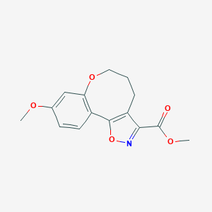 molecular formula C15H15NO5 B15382532 Methyl 9-methoxy-5,6-dihydro-4H-benzo[2,3]oxocino[5,4-d]isoxazole-3-carboxylate 