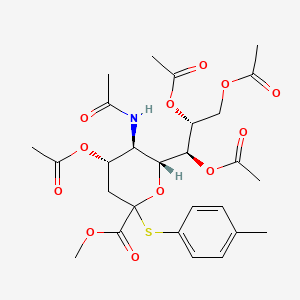 molecular formula C27H35NO12S B15382564 Methyl (P-tolyl 5-acetamido-4,7,8,9-tetra-O-acetyl-3,5-dideoxy-2-thio-D-glycero-D-galacto-2-nonulopyranosyl)onate 