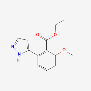 molecular formula C13H14N2O3 B15382772 Ethyl 2-methoxy-6-(1H-pyrazol-5-yl)benzoate 