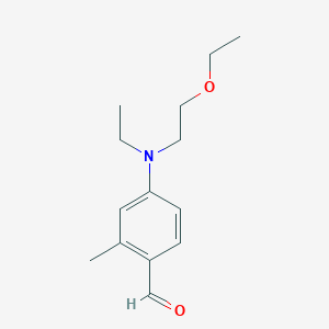 molecular formula C14H21NO2 B153828 4-((2-Ethoxyethyl)(ethyl)amino)-2-methylbenzaldehyde CAS No. 128237-47-8