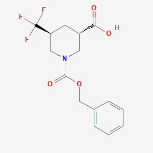 molecular formula C15H16F3NO4 B15382826 trans-1-(Benzyloxycarbonyl)-5-(trifluoromethyl)piperidine-3-carboxylic acid 