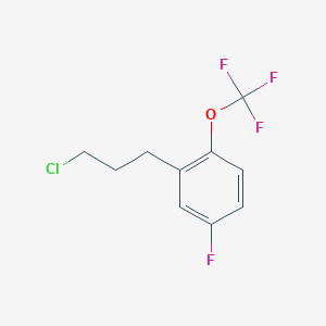 molecular formula C10H9ClF4O B15382908 1-(3-Chloropropyl)-5-fluoro-2-(trifluoromethoxy)benzene 