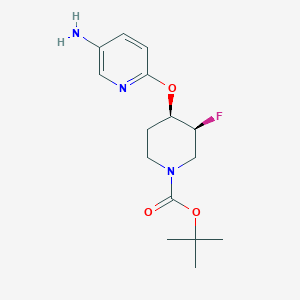 molecular formula C15H22FN3O3 B15382916 Tert-butyl (3S,4R)-4-((5-aminopyridin-2-YL)oxy)-3-fluoropiperidine-1-carboxylate 