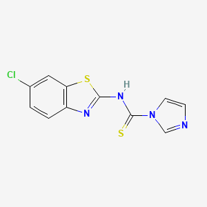 molecular formula C11H7ClN4S2 B15383006 N-(6-chlorobenzo[d]thiazol-2-yl)-1H-imidazole-1-carbothioamide 