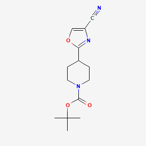 molecular formula C14H19N3O3 B15383406 Tert-butyl 4-(4-cyanooxazol-2-YL)piperidine-1-carboxylate 