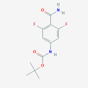 molecular formula C12H14F2N2O3 B15383510 tert-Butyl (4-carbamoyl-3,5-difluorophenyl)carbamate 