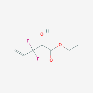 molecular formula C7H10F2O3 B15383586 Ethyl 3,3-difluoro-2-hydroxypent-4-enoate 