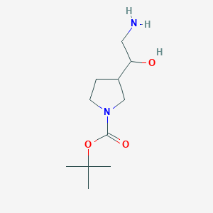 molecular formula C11H22N2O3 B15383734 Tert-butyl 3-(2-amino-1-hydroxyethyl)pyrrolidine-1-carboxylate CAS No. 1499762-48-9
