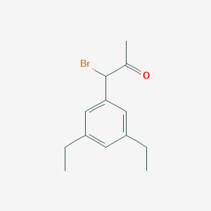 molecular formula C13H17BrO B15383772 1-Bromo-1-(3,5-diethylphenyl)propan-2-one 