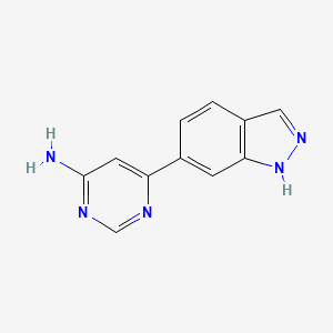 molecular formula C11H9N5 B15383892 6-(1H-Indazol-6-yl)pyrimidin-4-amine 