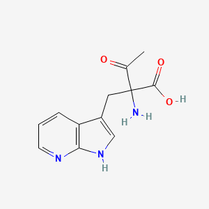 molecular formula C12H13N3O3 B15383934 2-Acetyl-3-(1H-pyrrolo[2,3-b]pyridin-3-yl)-DL-alanine 