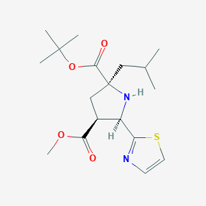 molecular formula C18H28N2O4S B15384026 2-(tert-butyl) 4-methyl (2S,4S,5R)-2-isobutyl-5-(thiazol-2-yl)pyrrolidine-2,4-dicarboxylate 