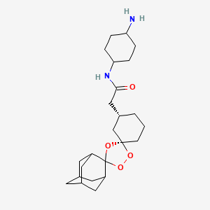 molecular formula C24H38N2O4 B15384036 N-((1R,4R)-4-Aminocyclohexyl)-2-((1R,3R,3''R,5R,5'R,7R)-dispiro[adamantane-2,3'-[1,2,4]trioxolane-5',1''-cyclohexan]-3''-YL)acetamide 
