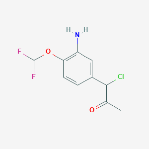 molecular formula C10H10ClF2NO2 B15384049 1-(3-Amino-4-(difluoromethoxy)phenyl)-1-chloropropan-2-one 
