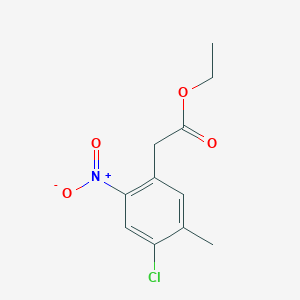 molecular formula C11H12ClNO4 B15384240 Ethyl 4-chloro-5-methyl-2-nitrophenylacetate 