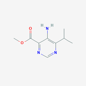 molecular formula C9H13N3O2 B15384355 Methyl 5-amino-6-isopropylpyrimidine-4-carboxylate 