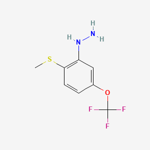 molecular formula C8H9F3N2OS B15384472 1-(2-(Methylthio)-5-(trifluoromethoxy)phenyl)hydrazine 