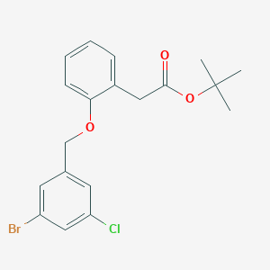 molecular formula C19H20BrClO3 B15384625 Tert-butyl 2-(2-((3-bromo-5-chlorobenzyl)oxy)phenyl)acetate 