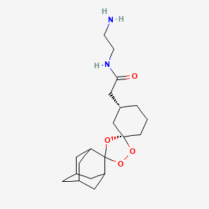 molecular formula C20H32N2O4 B15384706 N-(2-Aminoethyl)-2-((1R,3R,3''R,5R,5'R,7R)-dispiro[adamantane-2,3'-[1,2,4]trioxolane-5',1''-cyclohexan]-3''-YL)acetamide 
