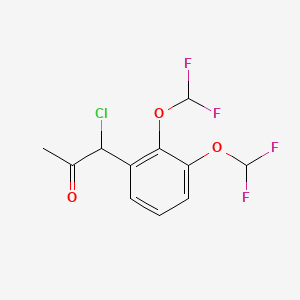 molecular formula C11H9ClF4O3 B15384712 1-(2,3-Bis(difluoromethoxy)phenyl)-1-chloropropan-2-one 